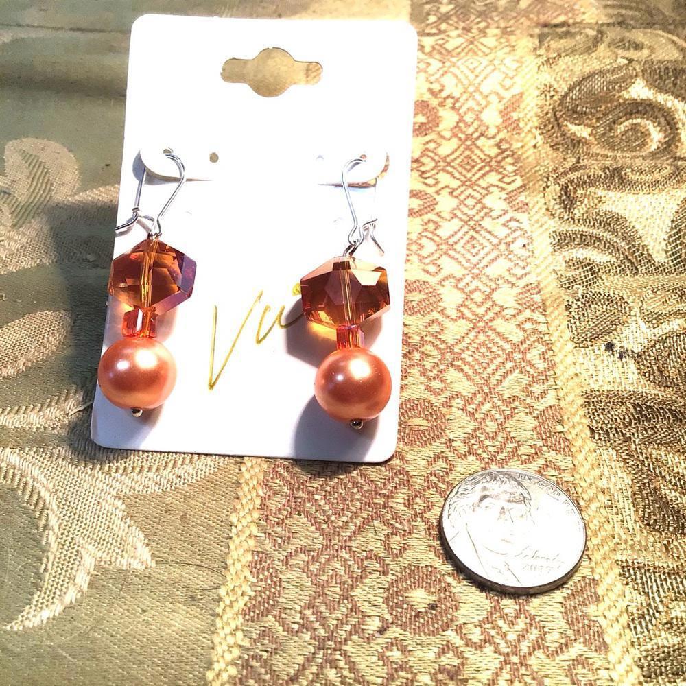 Geometric Orange Earrings